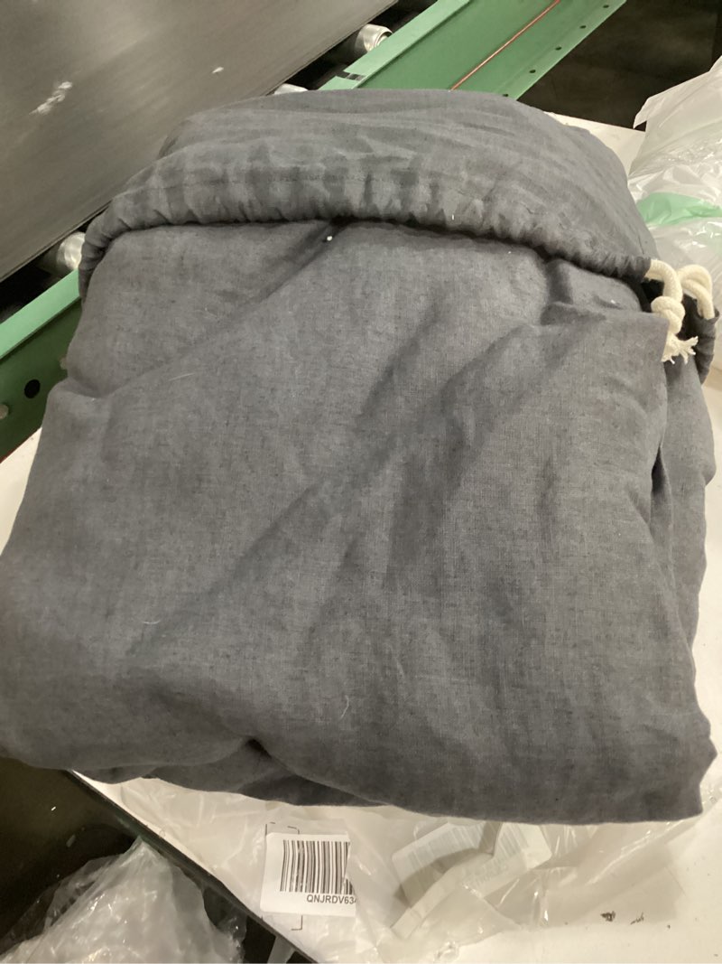 Condition photo showing As Is for quince european  linen sheet set king grey