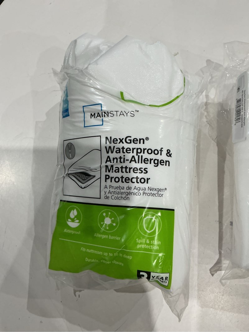 Condition photo showing As Is for nexgen waterproof zippered mattress protector mainstays, twin