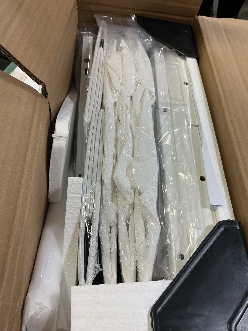 Condition photo showing Good Condition for Tohomeor Narrow Dresser Tall Skinny Storage Tower Vertical Slim Chest of Drawers with Charging Station Small Nightstand Side Table for Bedroom, Bathroom, Small Spaces (White, 4 Drawers) 18.9"D x 9.8"W x 34.4"H (4 Drawers) White