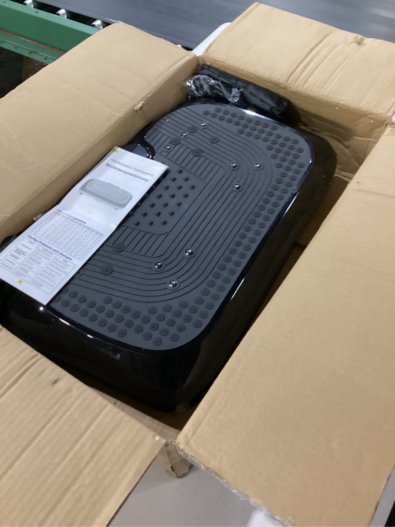 Condition photo showing Good Condition for powerfuel large vibration plate exercise machine for lymphatic drainage, 500 lbs capacity vibrating plate with light strip, 200 levels, bluetooth audio, led display, home workout equipment black