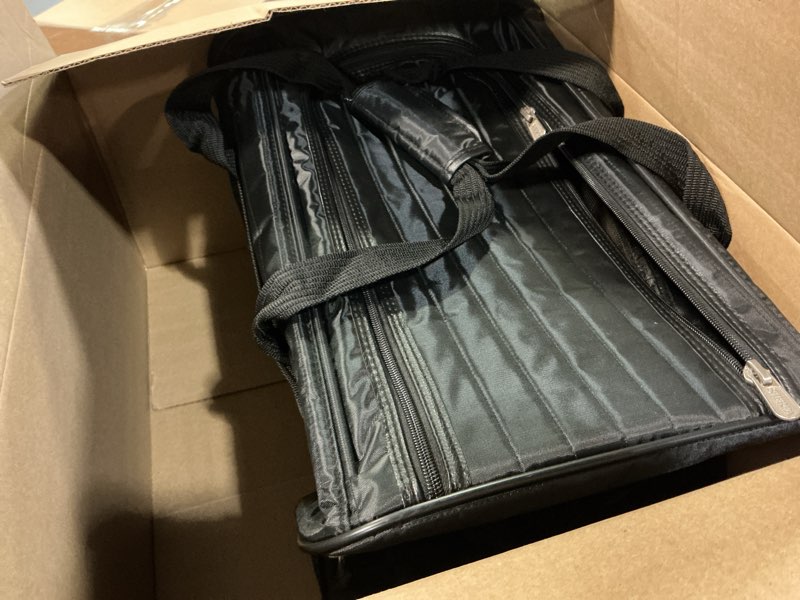 Condition photo showing As Is for Sherpa Original Deluxe Travel Pet Carrier, Airline Approved - Black, Large 19.0"L x 11.8"W x 11.5"H