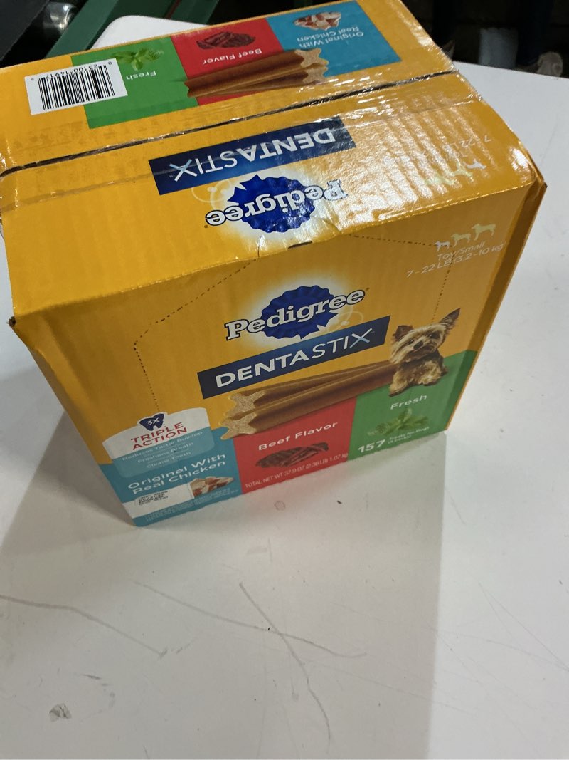 Condition photo showing New/Like New for (best before:06/2026)pedigree dentastix toy & small breed  original  beef flavor & fresh variety pack  2.36 lb pack