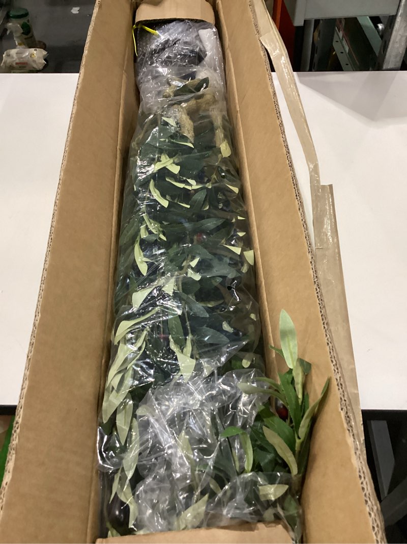 Condition photo showing Good Condition for realead 6ft faux olive tree, tall olive tree plants, fake potted olive silk tree, artificial olive trees for modern home office living room floor decor indoor