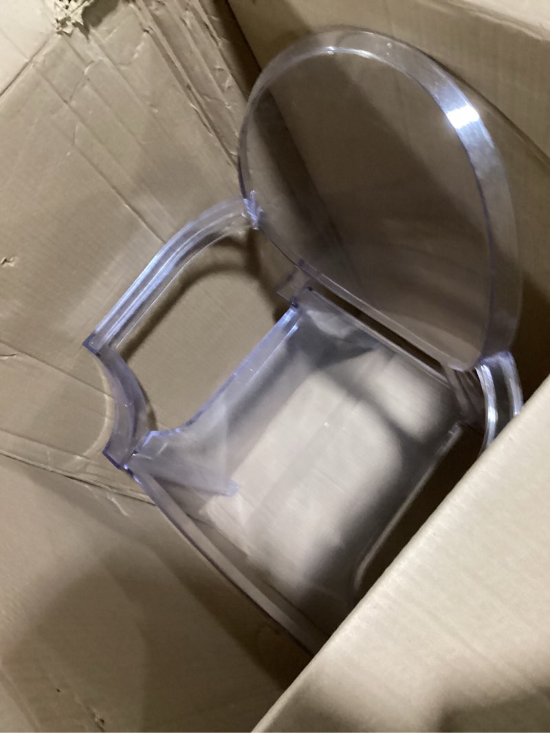 Condition photo showing As Is for Flash Furniture Ghost Chair with Arms in Transparent Crystal 1 Pack