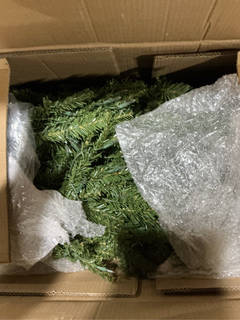 Condition photo showing Good Condition for Puleo International 10ft Pre-Lit Slim Fraser Christmas Tree with 800 Clear Lights, 2093 Realistic Dense Branch Tips, Easy Setup Artificial Trees with Sturdy Metal Stand 10' Slim Fraser Fir with 900 Clear Lights