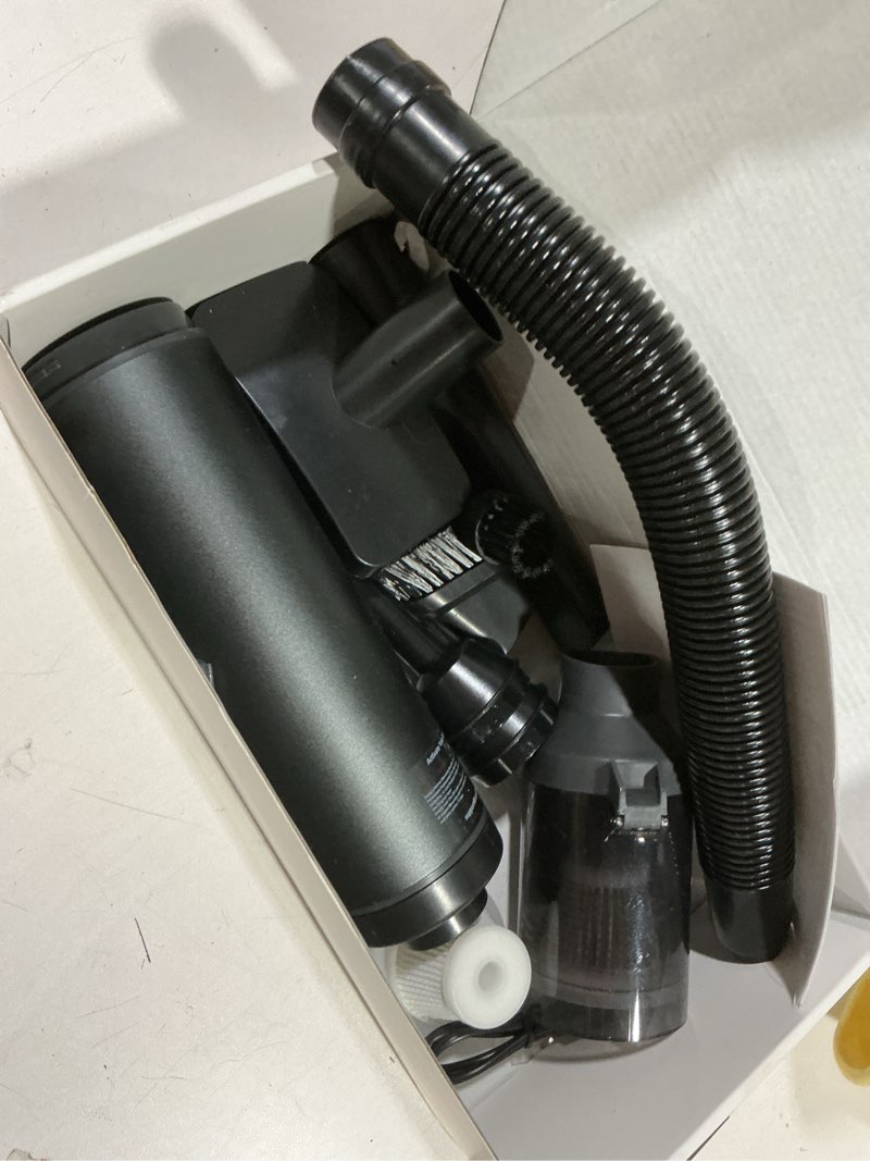 Condition photo showing Good Condition for Car Vacuum Portable Cordless Handheld Vacuum Cleaner 4-in-1 Mini Cordless Vacuum with 2 Suction Modes and 16800pa Suction Power Blowing & Inflating 2 Modes Handheld Vacuum for Car, Desk, Keyboards Black