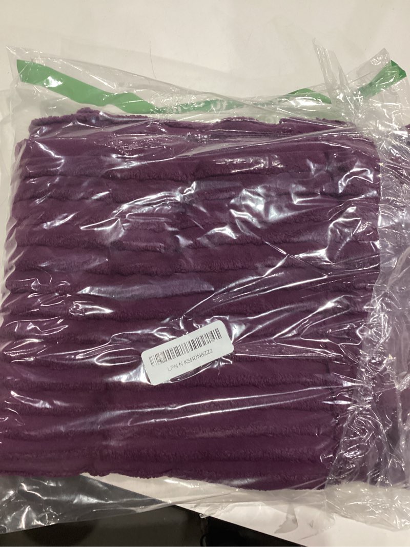 Condition photo showing New/Like New for Better Trends Jullian Collection is Super Soft and Light Weight in Bold Stripes Design 100% Cotton Tufted Unique Luxurious Machine Washable Tumble Dry, King Sham, Plum King Sham Plum