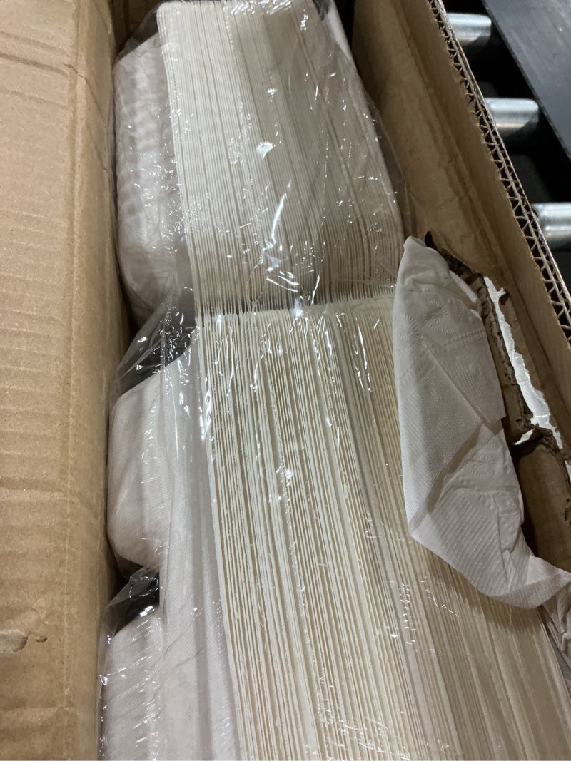 Condition photo showing New/Like New for jaluxing [9x9 3-compartment 75-pack bio natural clamshell take out food containers with lids, disposable bagasse togo plates, eco-friendly biodegradable made of sugar cane fibers jlx-993-3c