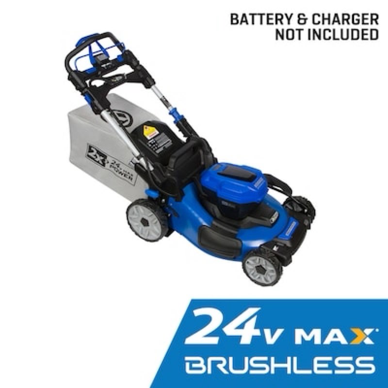 kobalt 24-volt, 20-in self propelled battery walk mower with battery and charger