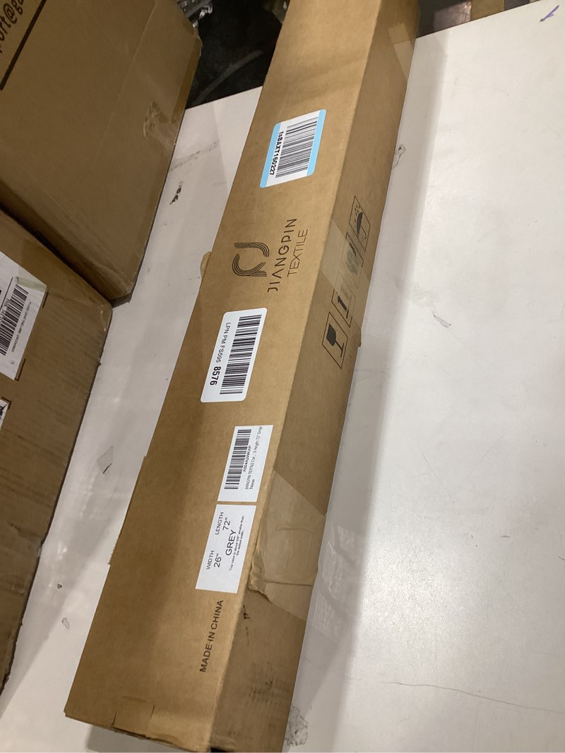 Condition photo showing Good Condition for Cordless Zebra Blinds for Indoor Windows Free-Stop Zebra Shades Dual Layer Light Filtering Sheer Shades Roller Window Blinds for Home (26" W X 72" H, Grey) 26"W x 72"H Cordless Grey