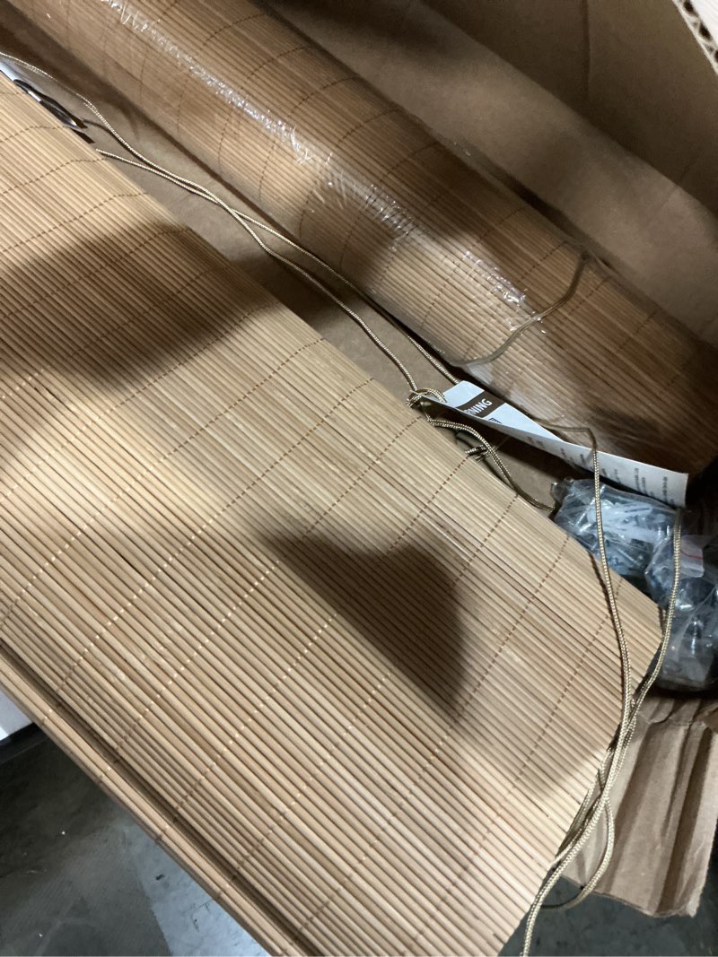 Condition photo showing Good Condition for no tool no drill bamboo blinds for interior windows, bamboo shades for indoor windows, roller shades for indoor window and outdoor patio, easy to install for home & porches c 36"w x 72"h