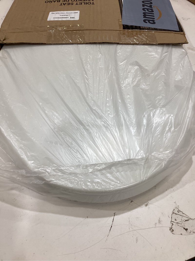 Condition photo showing As Is for bemis 170 000 toilet seat, elongated, plastic, white