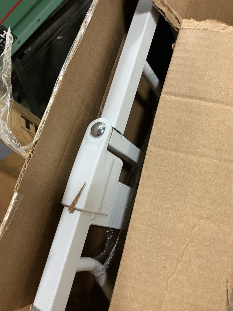 Condition photo showing Good Condition for regalo safety 38" baby gate for doorways & bottom of stairs, pressure mount design for babies, toddlers & pets, tested & safe for 30 years, american designed, american owned, white white 29-38.5"w x 30"h
