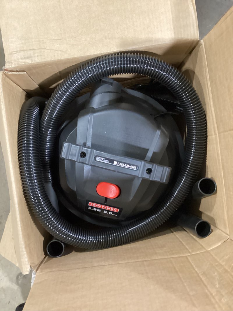 Condition photo showing Good Condition for craftsman 5-gallon 4-hp corded wet/dry shop vacuum with accessories included