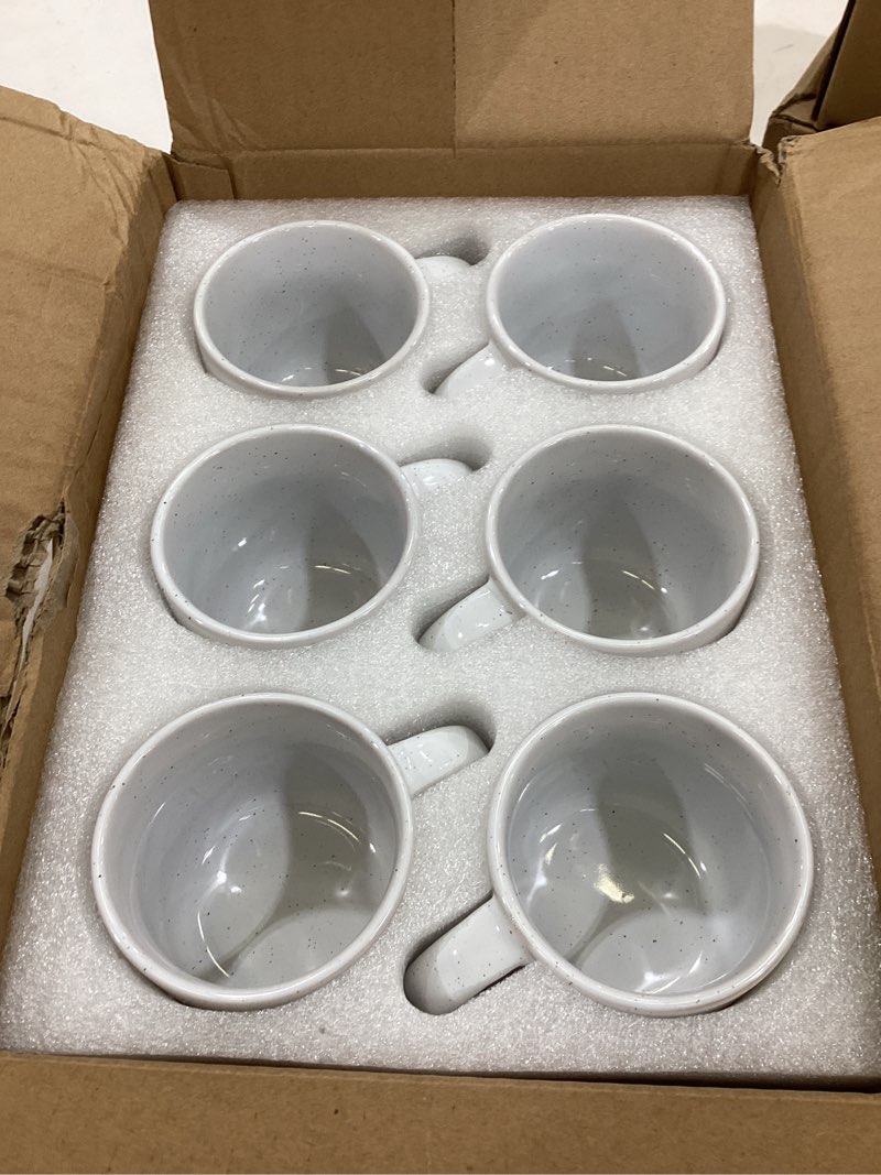 Condition photo showing Good Condition for gencywe ceramic mini espresso cups set of 6, 5 oz espresso mugs with handle, porcelain coffee mugs demitasse cups, white espresso cups, microwave dishwasher safe suit for espresso machine