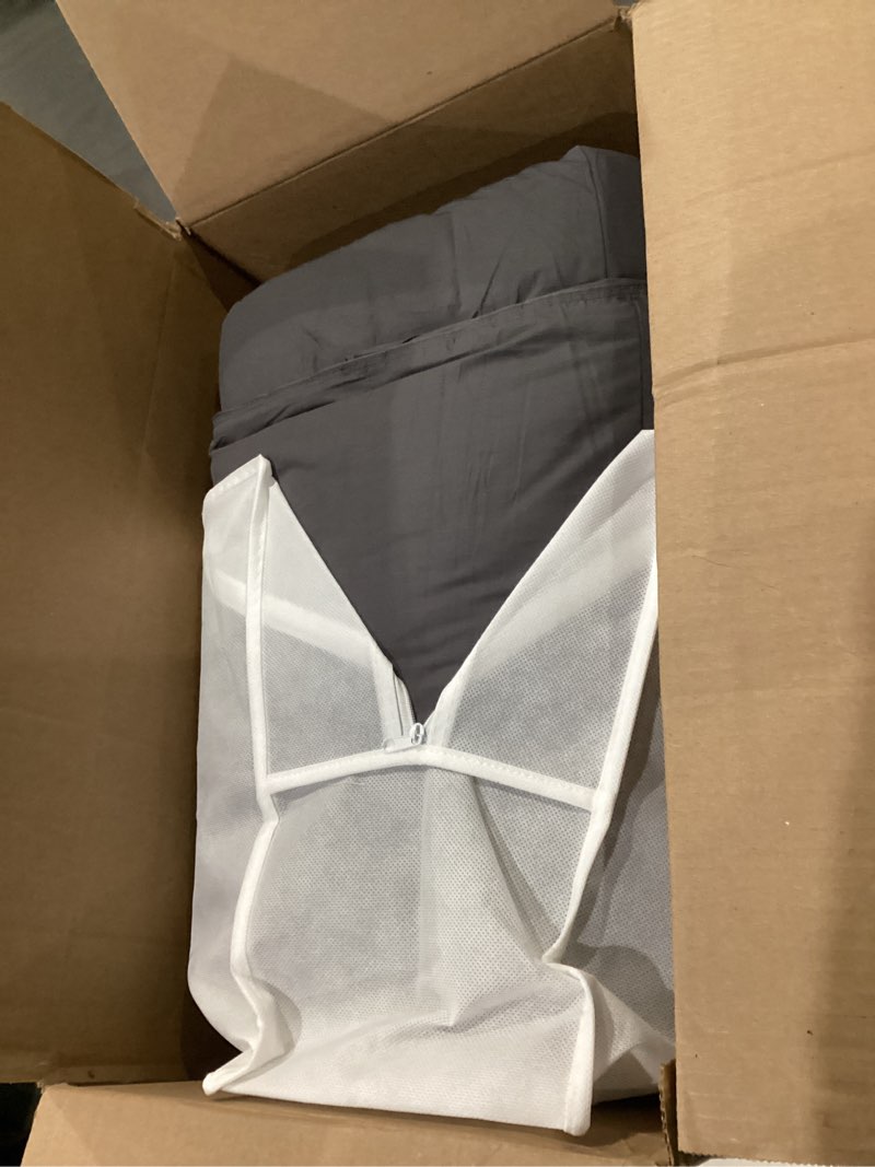 Condition photo showing Good Condition for KAKABELL Pinch Pleat Goose Down Feathers Fiber Comforter King Size All Season-Ultra Soft and Cozy Noiseless Duvet Insert with Egyptian Cotton Blend Cover,Fluffy Warm Comforter Insert(Grey,90"X106") King-90X106 Inches Grey