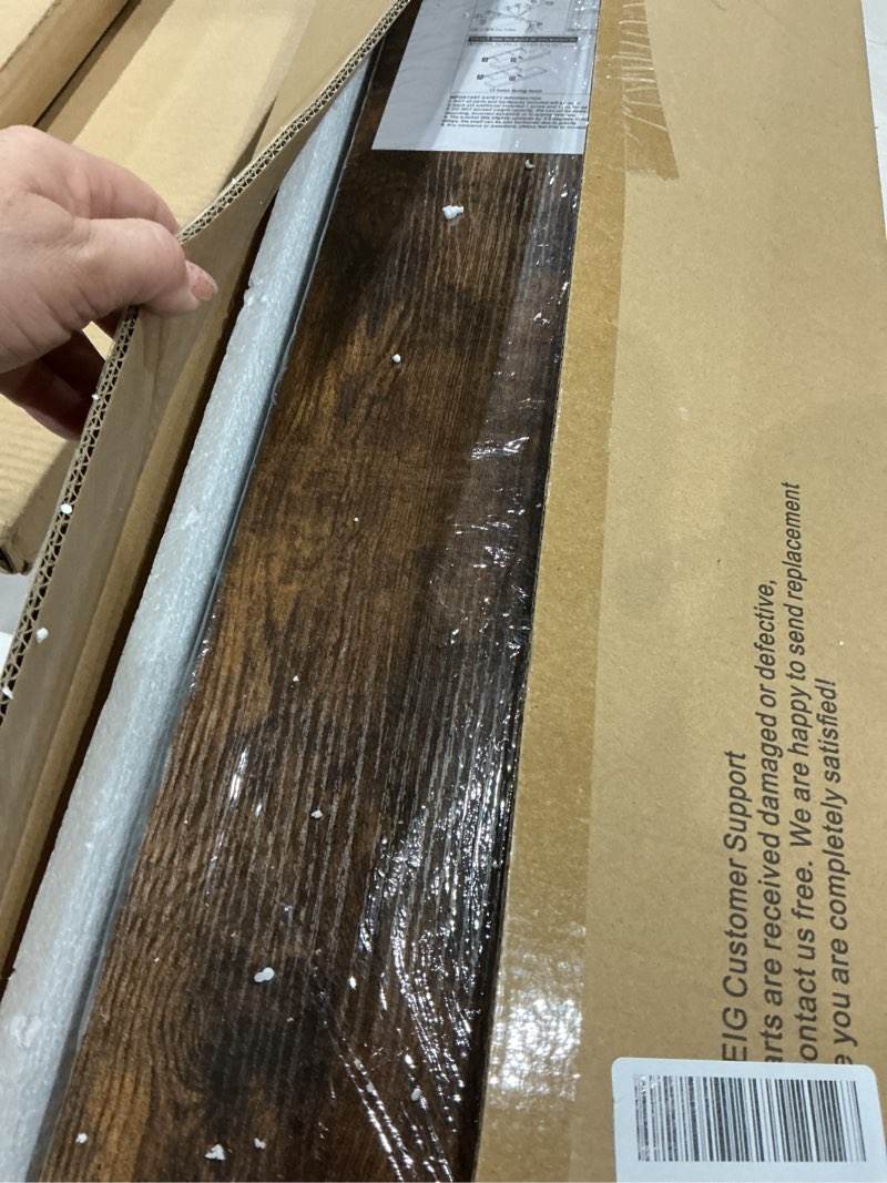 Condition photo showing Good Condition for qeeig floating shelves for wall 31.5" long - wall mounted shelf bathroom kitchen living room bedroom farmhouse home decor display bookshelf large 31.5 x 9.3 inch set of 2, rustic brown (008-80bn) 31.5" a. brown