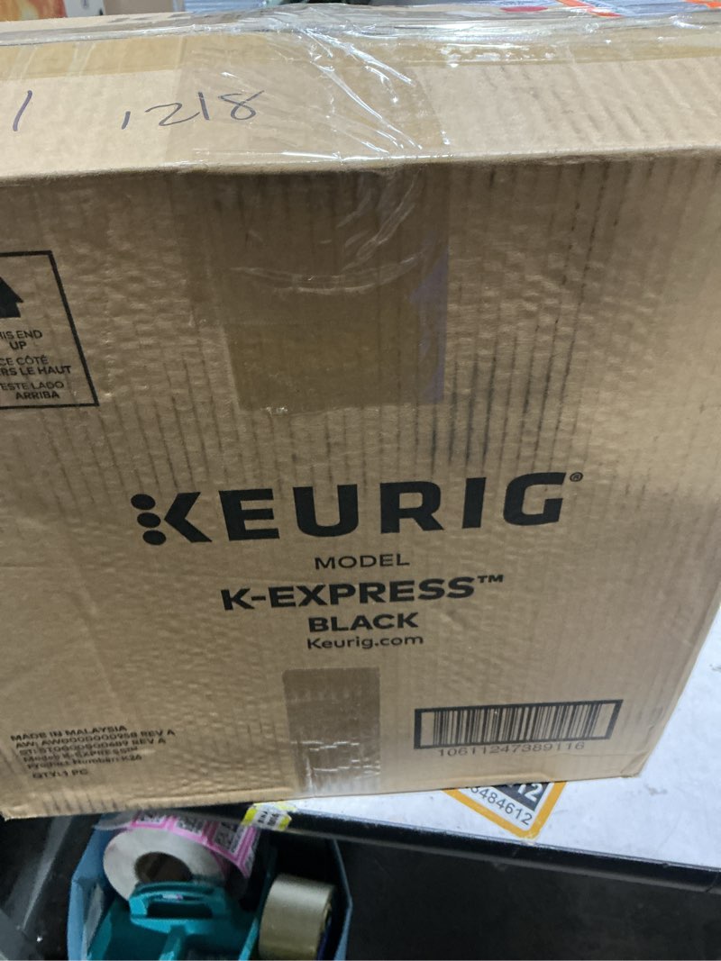 Condition photo showing As Is for Keurig K-Express Single Serve K-Cup Pod Coffee Maker, 3 Brew Sizes, Strong Button Feature, 42oz Removable Reservoir, Black