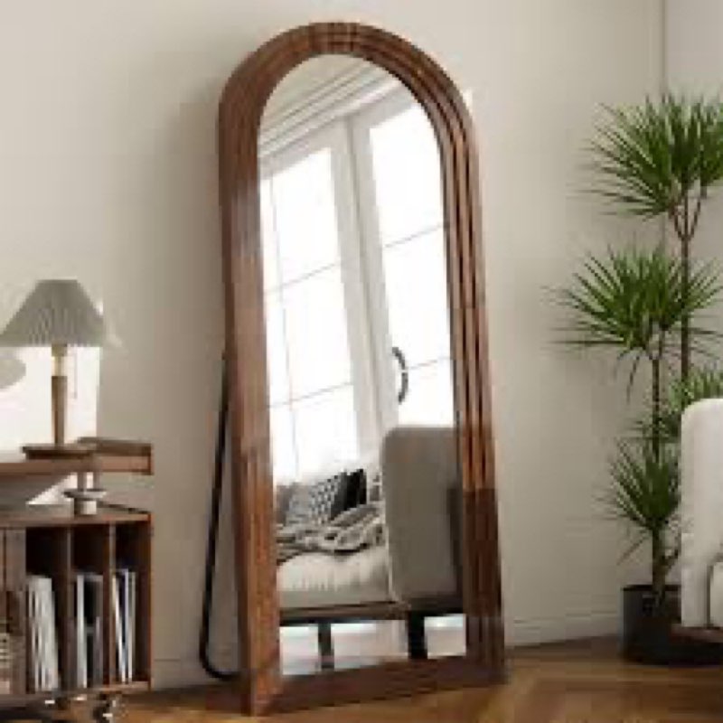 dala solid wood arch mirror size:
70" h x 30" w x 1.6'' d