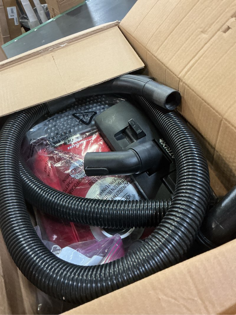 Condition photo showing As Is for atrix - turbo red hc1-amz canister vacuum with 6 quart hepa filter and variable speed motor