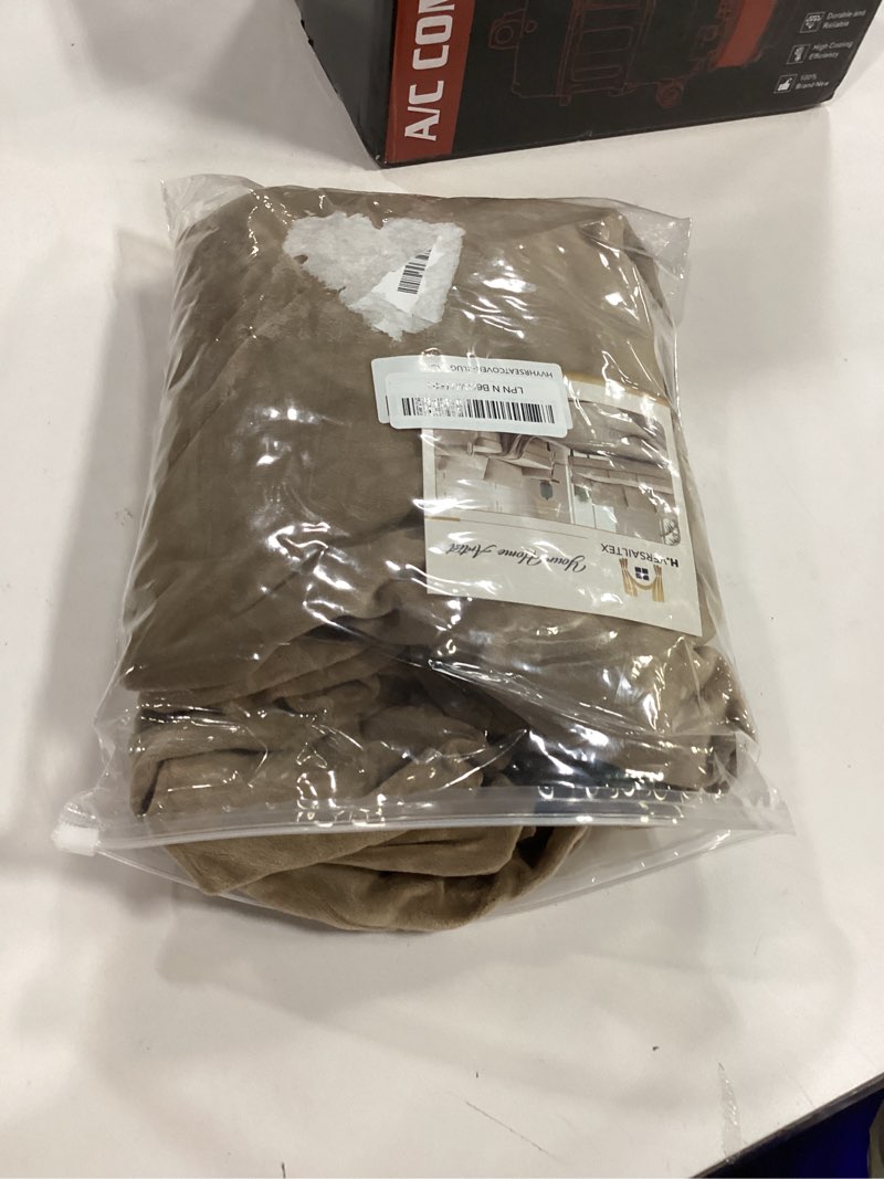 Condition photo showing New/Like New for H.VERSAILTEX Velvet Stretch Couch Cushion Cover Plush Cushion Slipcover for Chair Loveseat Sofa Cushion Furniture Protector Seat Cushion Sofa Cover (2 Piece Medium Sofa Cushion Covers, Camel) 2 Cushion Loveseat Camel