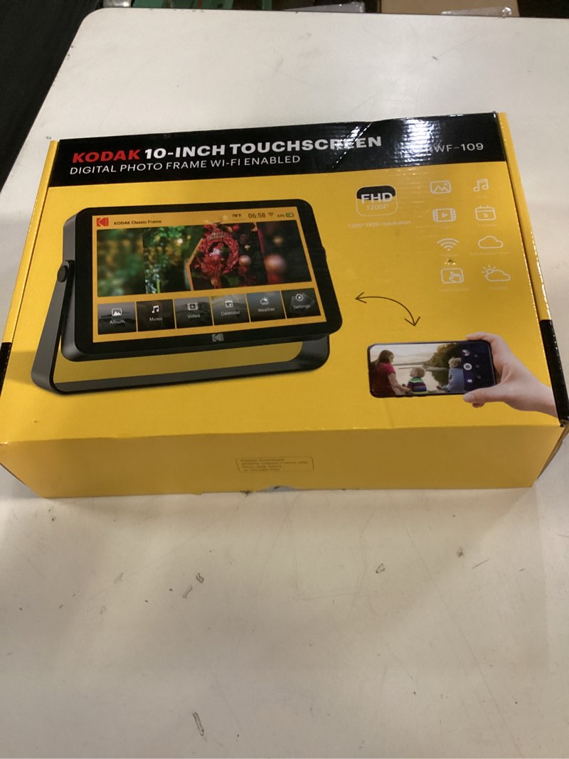 Condition photo showing New/Like New for kodak 10.1-inch wifi digital photo frame, 1920x1200 g+g ips touch screen?portable, gray, gift for loved one