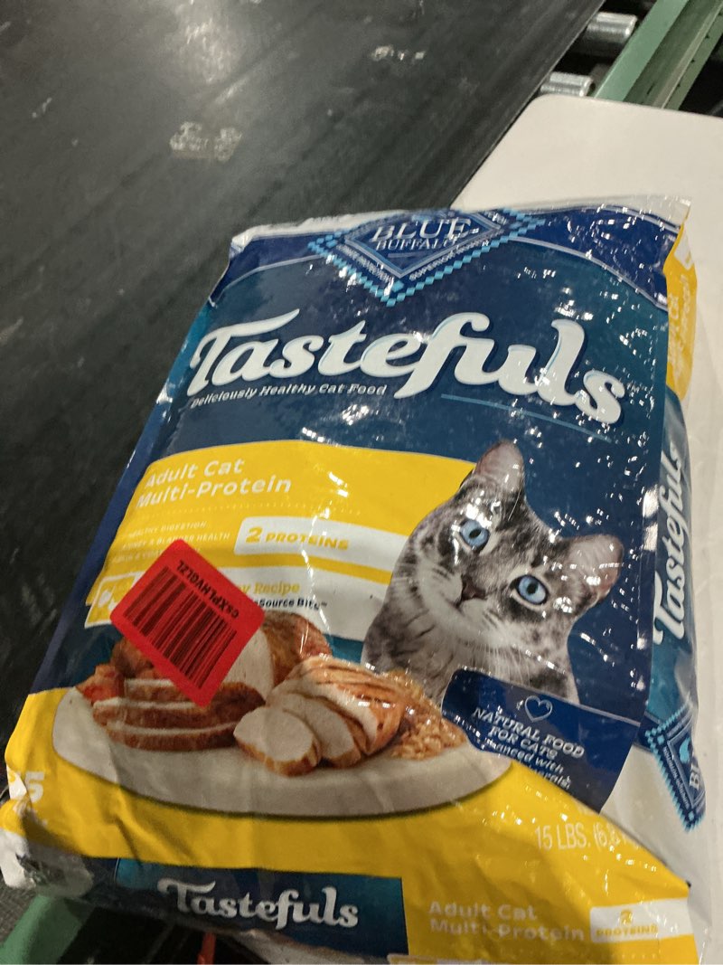 Condition photo showing As Is for blue buffalo tastefuls natural adult multi-cat dry food, chicken and turkey recipe, 15-lb. bag