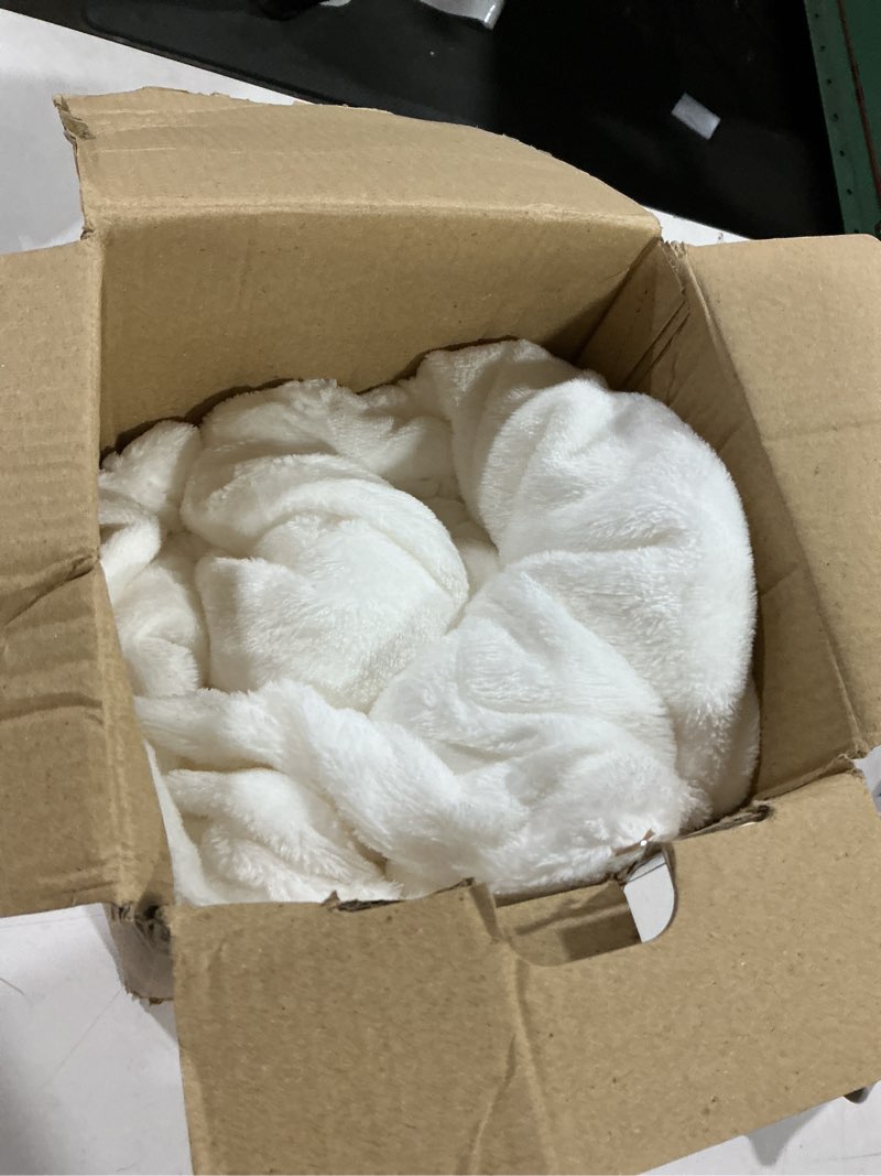 Condition photo showing As Is for bedsure gentlesoft fleece bed blankets full size white - soft lightweight plush fuzzy cozy luxury blanket microfiber, 84x90 inches white full (84" x 90")