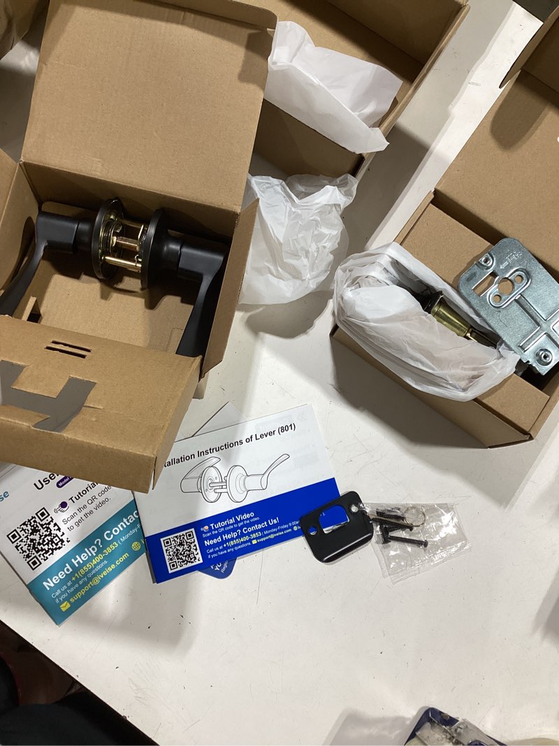 Condition photo showing Good Condition for veise fingerprint door lock with 2 lever handles - keyless entry door lock, electronic keypad deadbolt, digital smart code & front handle sets, auto-locking, easy installation, oil rubbed bronze