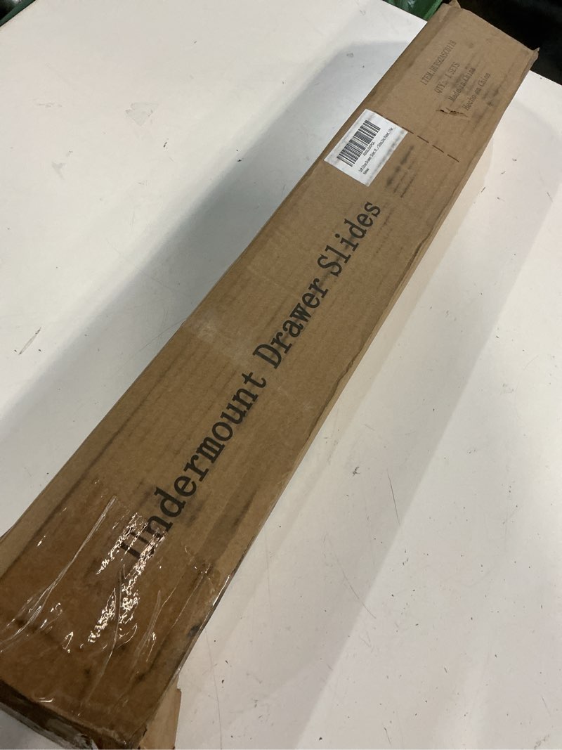 Condition photo showing Good Condition for full extension undermount drawer slides 18 inch (1 pair), soft close concealed drawer runners, come with mounting screws and brackets 18 inch 1