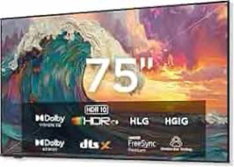 IFFALCON 75-inch Class QLED 4k Smart Tv, Ultra-Slim Mural Tv 144Hz, HDR, Art Mod w/ AI ART