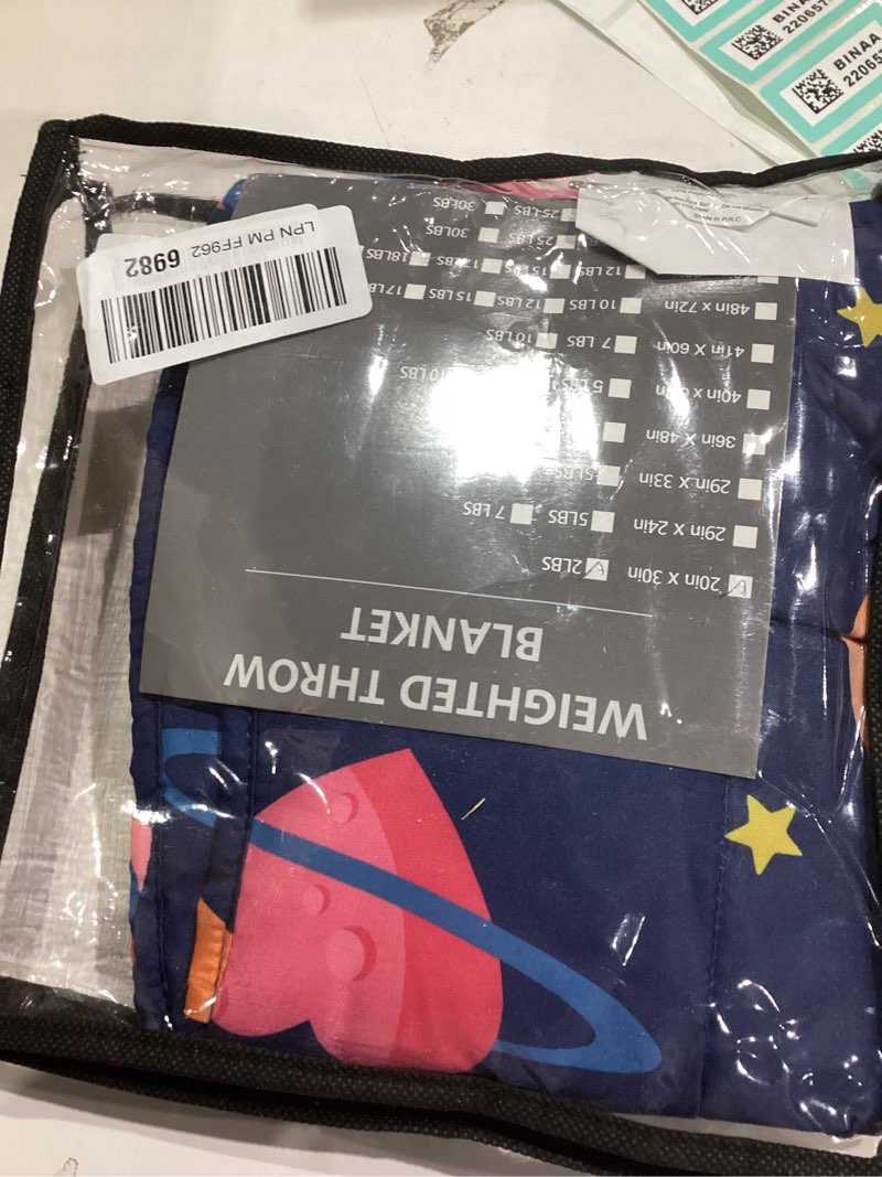 Condition photo showing Good Condition for yescool Weighted Lap Pad 2 Pounds Weighted Lap Blanket, Space Plane Small Weighted Blanket, Weighted Throw Blanket Gift for Travel Indoor Outdoor, 20"x30" 20x30-2lbs Plane-navy