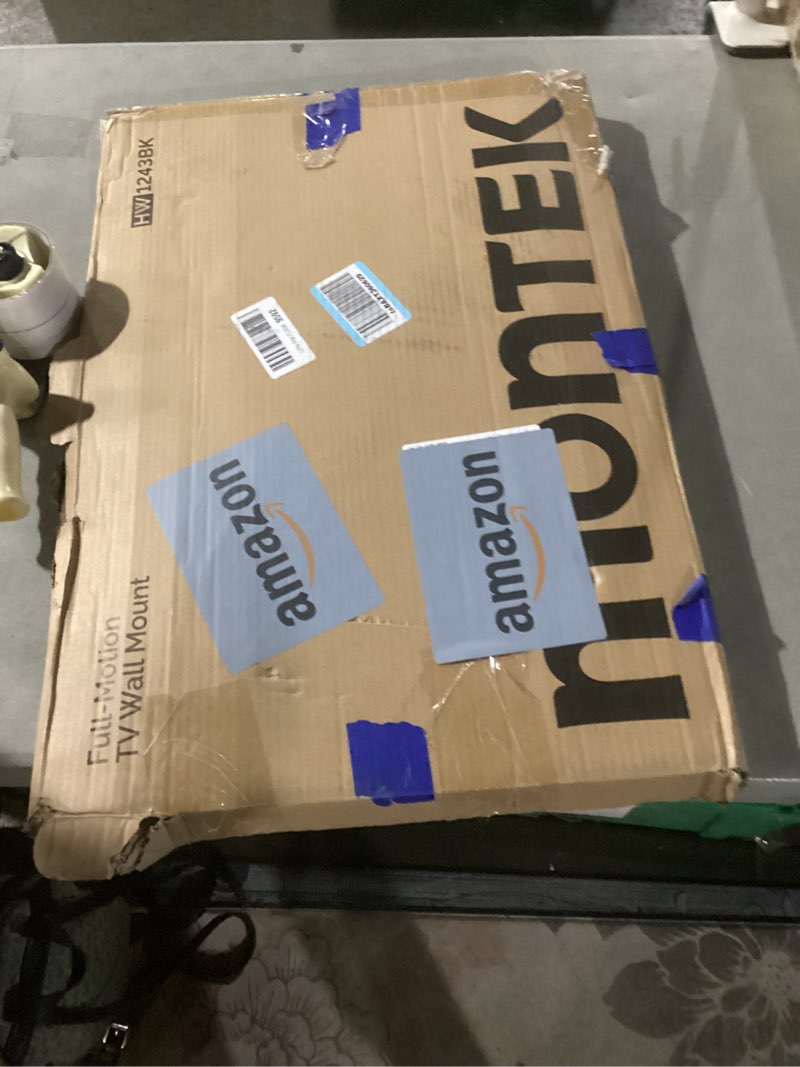 Condition photo showing As Is for montek ultra slim tv wall mount for 43-90 inch tvs | 1.1" thin low profile full motion bracket | dual swivel articulating arms with tilt | max vesa 600x400mm | holds 132lbs | fits 16"/18" studs