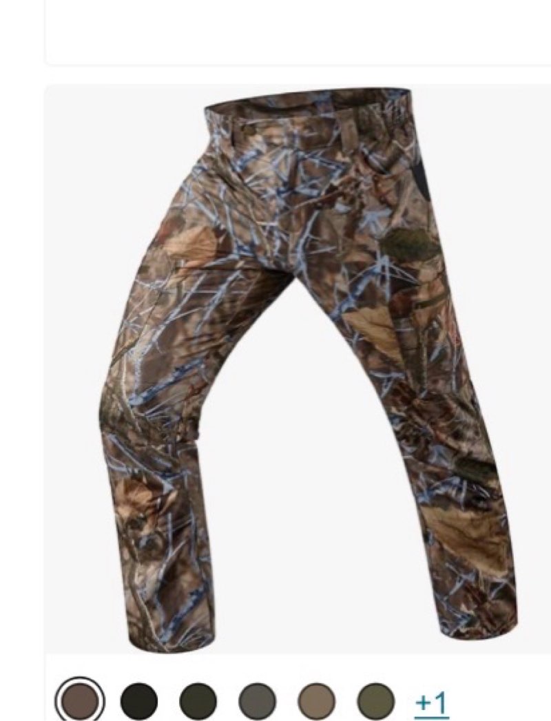 BASSDASH Invis Men’s Stretch Hunting Pants Water Resistant Camo Fishing Pant ( SIZE 32”W. X 30”L)