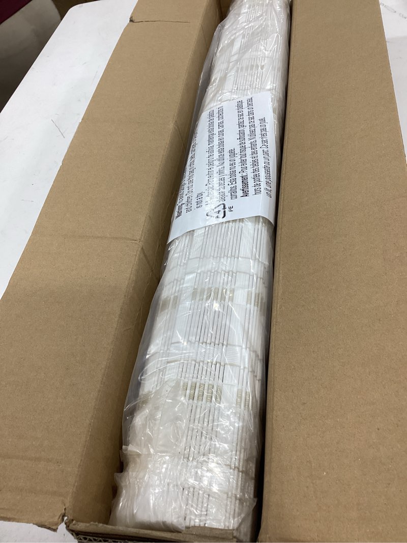 Condition photo showing New/Like New for lazblinds no tools no drill cordless bamboo roman shades, light filtering window treatment, roll up bamboo blinds for window 30'' w x 64'' h, whitewash b whitewash b 30'' w x 64'' h