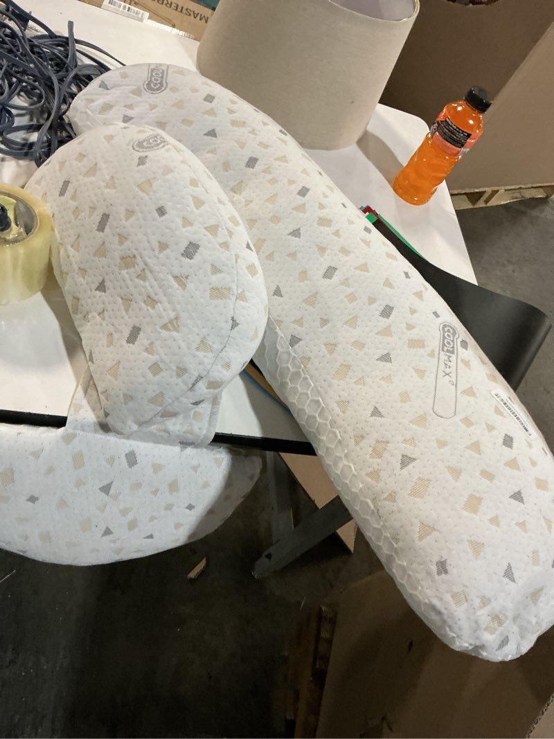 Condition photo showing As Is for Pregnancy Pillow for Sleeping, Maternity Pillow Support for HIPS, Backs, Legs, Maternity Pillow with Detachable and Adjustable Pillow Cover White