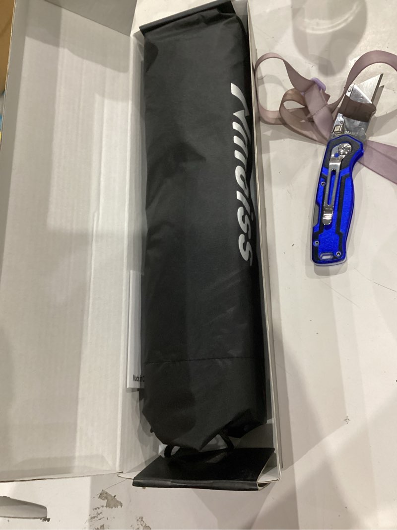 Condition photo showing As Is for [upgraded] nmoiss windshield sun shade umbrella - [vinyl coating heat shield] protect car from sun rays & heat damage keep cool and protect interior, spring structure edge medium 56" l x 31" w medium (56" l x 31" w)
