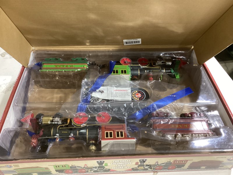 Condition photo showing As Is for Lionel, Great Locomotive Chase Deluxe LionChief, Bluetooth 5.0 Set, Steam Locomotive & Tender, O Gauge, SKU # 2223070