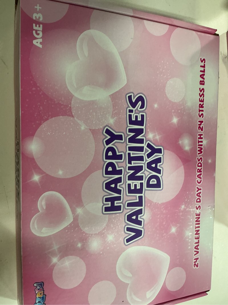 Condition photo showing New/Like New for 24 Pack Valentines Day Gifts for Kids, Valentines Day Cards for Kids School with Squeeze Balls, Squeeze Toys Classroom Exchange Valentines Party Favors Gifts for Boys and Girls