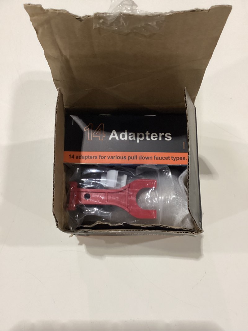 Condition photo showing New/Like New for Hibbent Pull Down Spray Head for Kitchen Faucet, 3-Function Gold Kitchen Sink Spray Nozzle with 14 Adapters, Faucet Head Replacement Compatible with Moen, American Standard, Delta, Polished Brass 1.8 Gallon Per Minute Polished Brass