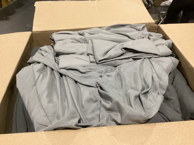 Condition photo showing As Is for wrensonge full size comforter sets- 7 pieces soft bed in a bag with fitted sheet, flat sheet, 2 pillow shams, 2 pillowcases, warm bedding sets for all season charcoal grey full(80"x90")