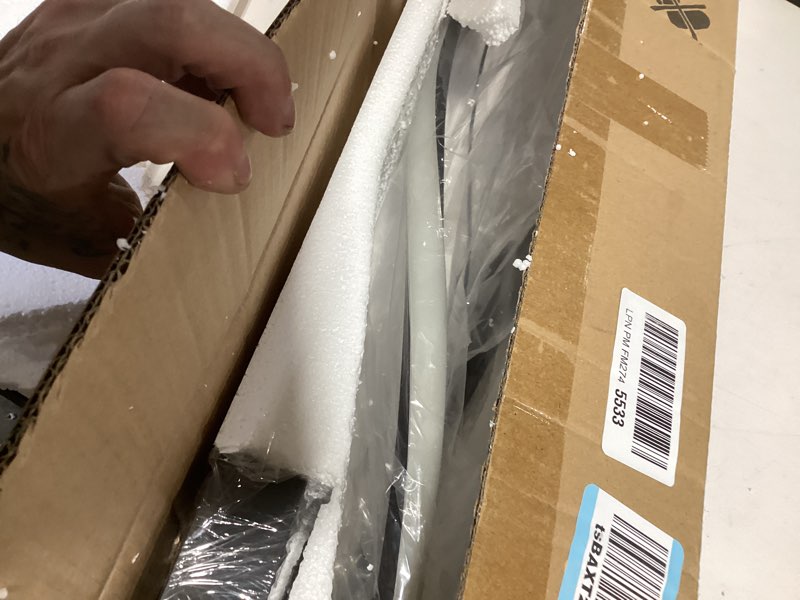 Condition photo showing Good Condition for Modern Ceiling Chandelier Light, Acrylic Anti Flicker Pendant Lamp with Remote Control Dimmable 3 Color Mode & Brightness (Warm Cool Neutral Light) for Kitchen Bar Walnut 57in C 57IN