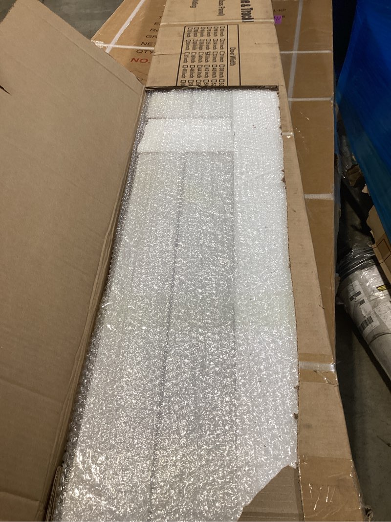 Condition photo showing As Is for incomplete similar to stock photos 33” glass door with frame and track