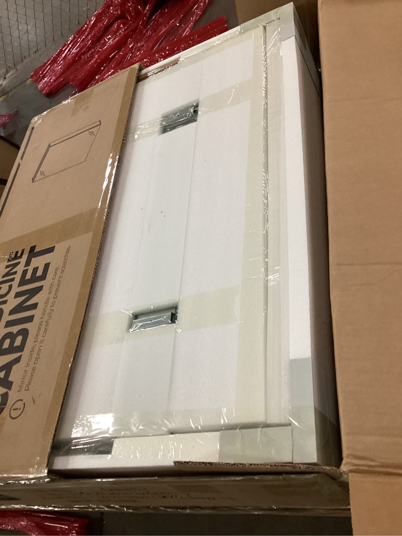 Condition photo showing New/Like New for TokeShimi 24x32 Anti-Fog Led Medicine Cabinet Mirrored for Bathroom Surface or Recessed, Medicine Cabinet Mirror with Lights 3 Color Dimmable and Sockets, 2-Side Mirror with Storage UL-Listed Driver Frontlight 24x32