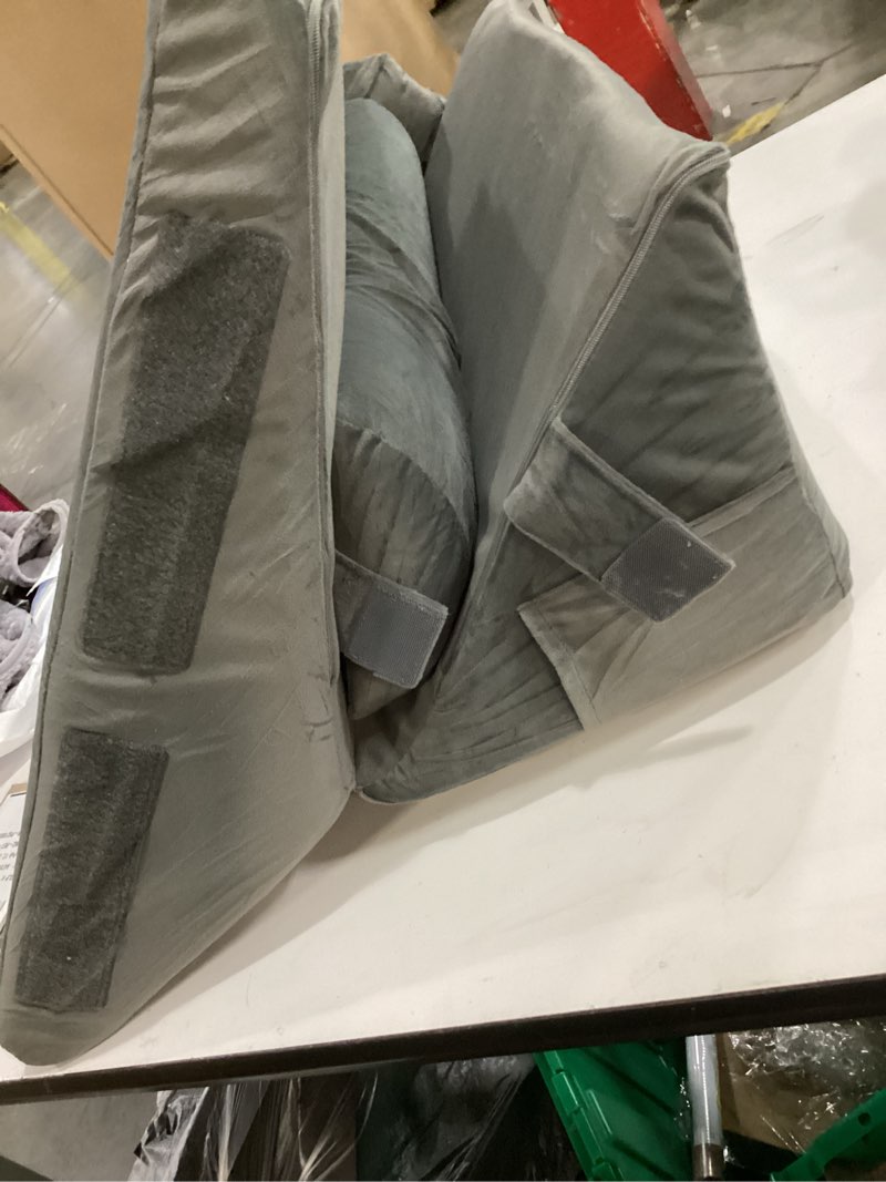 3PCS Wedge Pillow Set for After Surgery, Adjustable 9&12 Inch Bed Wedge Pillow for Sleeping, Incline Pillow Wedge for Headboard, Post Surgery, Acid Reflux, Neck&Back Support, Velvet