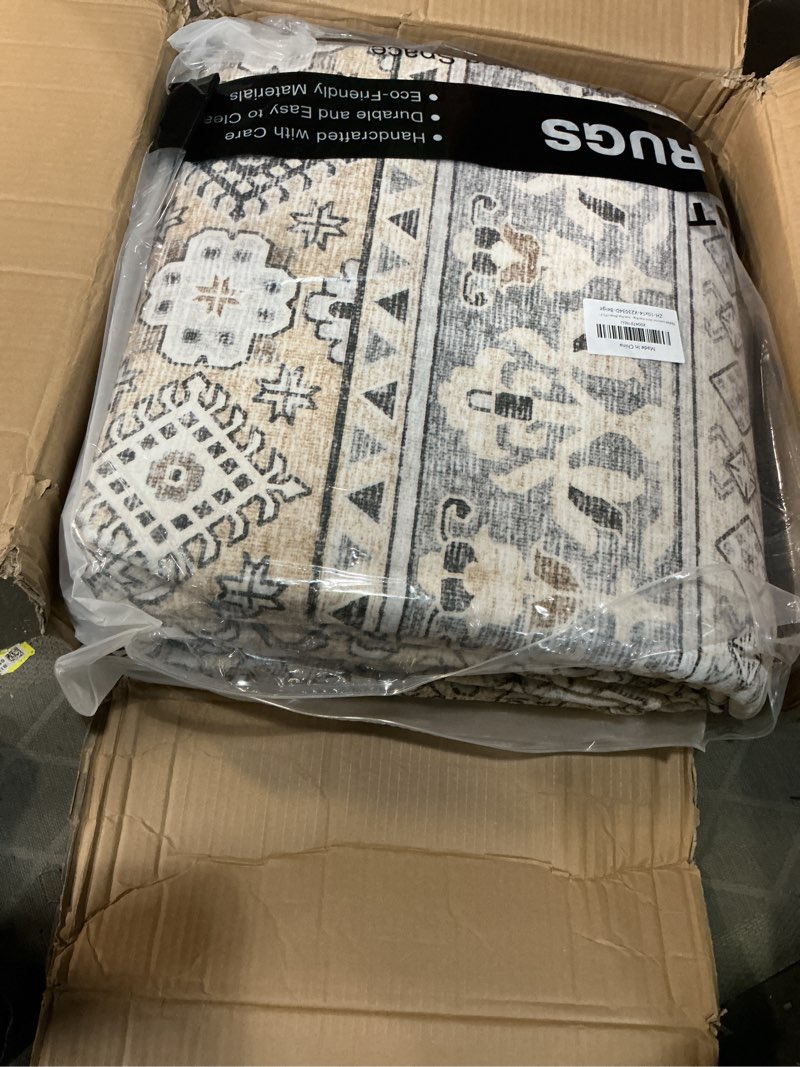 Condition photo showing Good Condition for zesthome 10x14 area rugs,stain resistant washable rug,ultra-thin rugs for living room,bedroom,non-slip backing home decor large area rug (beige,10'x14') beige/grey 10' x 14' (rectangular)