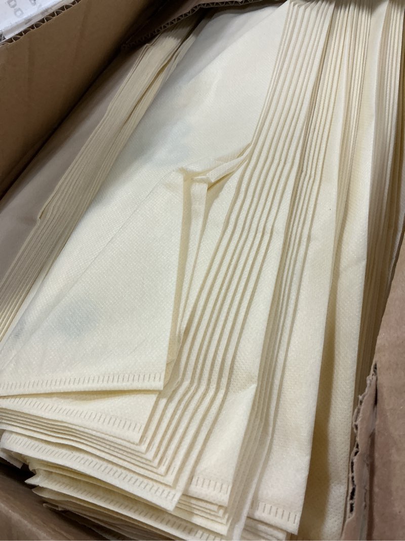 Condition photo showing New/Like New for 300 pack reusable non-woven shopping bags bulk — eco-friendly retail bags for small business, boutiques & grocery stores, heat transfer ready, 12.5x21.5 inches, cream