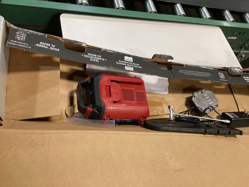 Condition photo showing As Is for toro flex-force 60-volt max 10-in 2 ah battery pole saw (battery and charger included)
