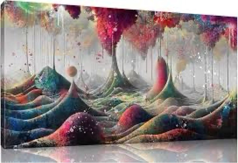 JKWALL77 Mountain Wall-Decor - Graffiti Poster Wall Art - Abstract Canvas Wall Art For Living Room R