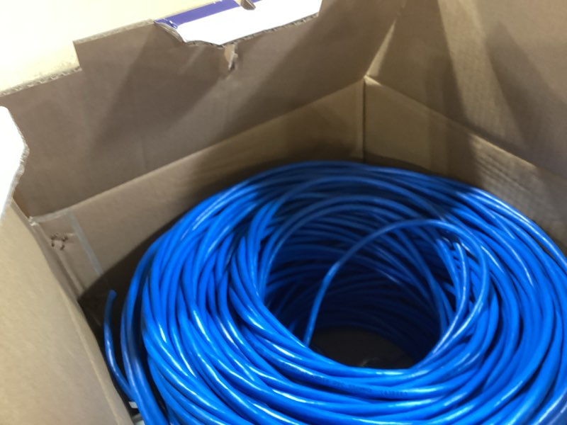 Condition photo showing Good Condition for cat6 ethernet cable 500ft channel test pass, cat6 500ft ethernet cable 23awg solid cca, cat6 cable 550mhz 10g with easy pull box blue 500ft blue